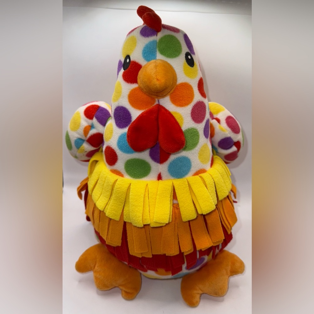 MELISSA & DOUG Dotty Chicken Hen Rainbow Polka Dots Stuffed Animal Plush Beeposh